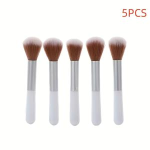 TEMU 5pcs 블러쉬 브러쉬 하이라이터 브러쉬 루스 파우더 브러쉬 뷰티 휴대용 소프트 메이크업 브러쉬 컨투어링 소프트 블러쉬 브러쉬 루스 파우더 고정 아이 섀도우 도트 하이라이터 메이크업 브러쉬