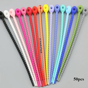 TEMU 50개 컬러풀 실리콘 케이블 타이 - 스냅 온, DIY 액세서리, 인형, 수하물 및 공예용, 공예 액세서리 | 밝은 케이블 타이 | 유연한 케이블 타이, 케이블 정리 및 보관, 책상 및 서랍 정리용 홈 스토리지 정리