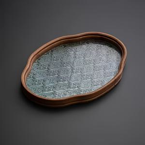 TEMU 유리 화장품 보관 트레이, 건조 차 트레이, 쿵푸 차 세트, 가정용 소형 차 테이블, 거실 및 사무실 차 트레이 보관 트레이|티테이블