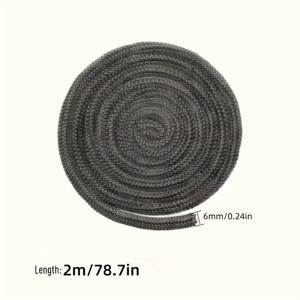 TEMU 나무 불 태우는 스토브 도어에 사용하는 레트로 스타일 유리 섬유 밧줄 밀폐, 내열성, 벽걸이형, 내구성 및 부드러움, 난로 교체용 O링 밧줄, 빈티지 나무 스토브 밀폐물