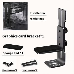 TEMU 12cm 금속 그래픽 카드 홀더 - 팬 장착형 PC 케이스용 지지대, 안정적인 쿨링을 위한 견고한 디자인의 블랙 앤틱-세이지 잭