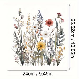 TEMU 플로랄 열전달 비닐 패치 - 빨강 노랑 흰색 DIY 아이언온 승화 데칼, 의류용, 티셔츠, 마스크, 청바지 & 백팩용 - 내구성 있는 장식 스티커, 옷 및 액세서리용, 화려한 꽃 디자인, 고품질 인쇄