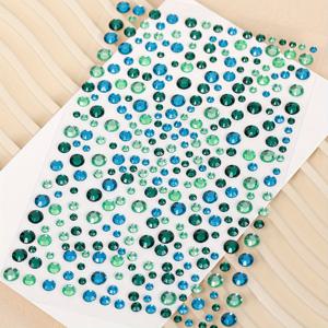 TEMU 그린 톤 3D 라인스톤 스티커, 다형태 오블론 모양, 여성용 축제 DIY 얼굴 장식, 헤어, 눈, 얼굴 및 몸, 메이크업, 축제 및 мас카라 파티에 완벽한, 카니발/마르티 그라스/마스카라