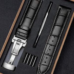 TEMU 3개 세트 블랙 크로커다일 엠보싱 PU 가죽 시계 밴드 - 갤럭시 S2/S3 클래식/워치 3, 갤럭시 GT 2, 비프/액티브 2, 워치 5/4/3/기어 S3/워치 4/3/GT2-3 프로, 아마즈핏 GTR 4/GTS 호환 (20mm/22mm)