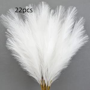 TEMU 22개 꾸러미 팜파스 그래스 줄기, 인공 인조 갈대 홈 데코, 데이 웨딩 장식, DIY 부케 화환 액세서리, 폴리에스테르 탁상 장식 (용기 없음)
