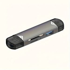 TEMU 타입-C 및 USB가 있는 6-in-1 USB 3.0 차량용 리더기, 고속 5Gbps 데이터 전송 - SD, TF, SD, U 디스크 등과 호환 가능 - 배터리 필요 없음 - 설치 용이한 컴팩트 디자인