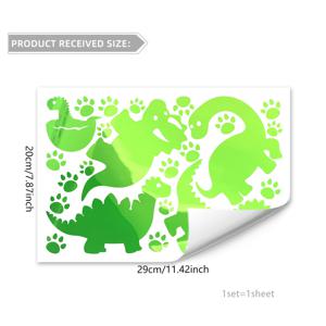 TEMU 야광 공룡과 발자국 벽 스티커 - 자체 접착, 제거 가능한 PVC 스티커, 어린이 방, 놀이방, 거실 천장 장식용