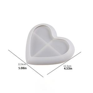 TEMU 하트 모양 실리콘 몰드, 주얼리 보관 접시 제작 도구, 콘크리트-시멘트-석고 수지 주조용 테이블 장식 몰드