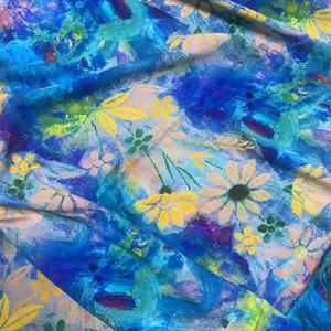 TEMU 200cm x 145cm의 청색 연꽃 연못 달빛 천, 드레스, 조끼, 긴 셔츠, 새로운 중국 스타일에 적합, 수공예 DIY용 - 봄과 여름 컬렉션.
