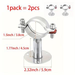 TEMU 304 스테인레스 스틸 파이프 클램프 베이스 포함 - 직경 38-40mm, 수도 및 HVAC 시스템용 조절 가능한 파이프 지원, 파이프 지원 클램프|조절 가능한 파이프 홀더|내구성 있는 파이프 지원