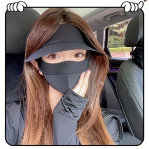 TEMU 여름용 선샤인 패스커프, 패션 브림 마스크, 블랙 고무, 3D 스테레오스코픽, 통기성, 햇빛 방지, 모기 방지, 폴리에스터, 단색, 신축성 맞춤, 손세탁 또는 전문 세탁, 남성, 여성, 하이킹, 낚시, 사이클링, 주말 캐주얼