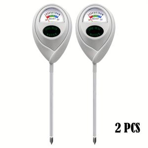TEMU 화이트 + 화이트 투팩 토양 테스터, 토양 습도 측정기, 토양 습도 측정기, 토양 습도 측정, 정원 식물 심기에 사용
