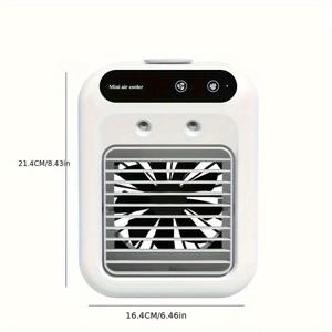 TEMU 휴대용 USB 데스크탑 팬 에어 쿨러, 미니 개인 냉각기 장치 (1800mAh 충전식 배터리), 저전압 작동, 기숙사 및 사무실에 적합