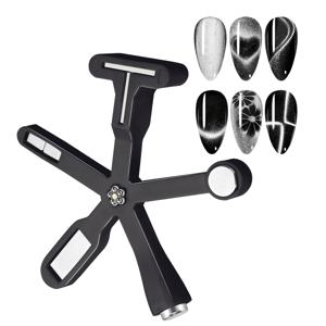 TEMU 6in 1 멀티펑션 캣 아이 자석 / LED 젤 고품질 네일 매그네틱 플레이트, 캣 아이 젤 폴리싱용 디자인 도구