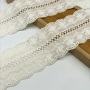 TEMU 1 야드 화이트 더블 웨이브 엣지 자수 레이스 - 폭 7.5cm 물에 녹는 중공 원단으로 DIY 스커트 트리밍, 에징, 의류 액세서리용 - 섬세한 꽃무늬 바느질 및 뜨개질 용품, 장식적인 에딩 | 복잡한 자수 | 상세한 자수, 레이스 원단
