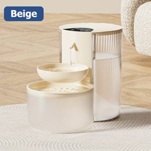 TEMU 3L/101.45oz 스마트 고양이 물 분수 - 내장 배터리, 긴 배터리 수명, USB 충전, 별도 폐기물 및 물 정화, 자동 배수로 물을 신선하게 유지, 대용량으로 애완 동물 수분 필요성을 충족, 고양이 및 소형 개에 적합