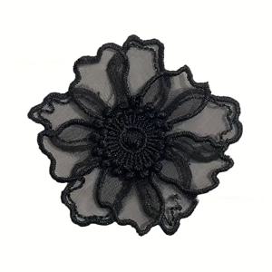 TEMU 6개 더블 레이어 레이스 꽃 애플리케이션 자수 패치, DIY 수공예 수선, 웨딩 드레스 장식, 6.5cm 넓이 - 검정색, 흰색, 핑크색, 해군 파란색, 라이트 블루, 녹색, 빨간색, 크래프팅, 수선, 퀼트용