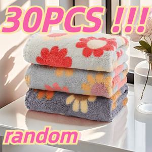TEMU 30pcs & 꽃무늬 핸드 타월 - 부드럽고 흡수력이 뛰어난 퀵 드라이 파이버, 스타일의 사각형 주방 및 욕실용 핸드 타월, 완벽한 선물 선택, 30x30cm, 폴리에스터 소재, 주방 핸드 타월 | 꽃무늬 타월 | 퀵 드라이 패브리, 세탁용 천