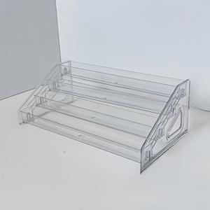 TEMU 1pc 투명 다층 화장품 디스플레이 스탠드 - 손톱 페인트, 아이 섀도우, 향수 병용으로 대용량 메이크업 정리함 - 쉬운 조립이 가능한 내구성 있는 플라스틱 카운터탑 스토리지 랙, 할로윈 및 돌아오는 학기 시즌에 완벽한 메이크업 화장대, 랙|향수|매니큐어