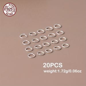 TEMU 925 스테인레스 실버 DIY 보석 만들기 액세서리 - 오픈 링 디자인 팔찌 목걸이 커넥터 | 20pcs/세트 크래프트 프로젝트용