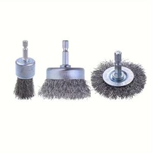 TEMU 3pcs 전문 탄소강 와이어 브러시 드릴 비트 1/4