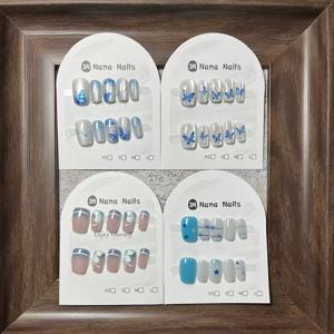 TEMU 40개 슈퍼 페어리 블루 클리어 글라스 비즈 캣아이 오션 화이트닝 - 여성 데일리 웨어 4pcs 세트