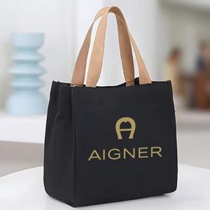 TEMU 1개 AIGNER 여성용 토트백 - 대용량 지퍼 클로저 숄더백, 우아한 골드 레터링, 넉넉한 일상 및 여행 핸드백, 공식 캐주얼 의상용 - 내구성 있는 나일론 안감 & 튼튼한 손잡이, 다용도 캐리올, 모던 디자인, 고품질 제작, 패션 액세서리, 직장인 여성용, 스타일리시 캐리올, 견고한 구조, 오피스 여성용
