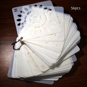TEMU 56pcs 재사용 가능한 PET 플라스틱 스테인츠, DIY 아트 프로젝트용 빈 꽃 및 만달라 디자인, 바위, 나무, 캔버스, 직물, 유리, 도자기에 페인팅 - 사무실 및 학교 공예 용품, 포트란트 식물 스테인츠 | 만달라 디자인 스테인츠 | 내구성 있는 플라스틱 템플릿