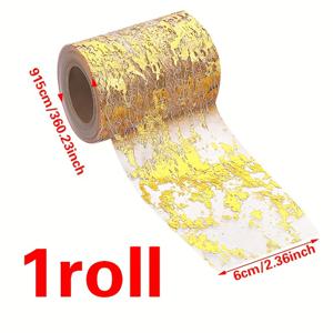 TEMU 1롤의 우아한 로즈 골드 공예 리본 - 반짝이는 메탈릭 마감, DIY 프로젝트 및 수제 선물에 적합, 공예용 리본
