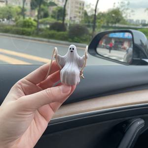 TEMU 귀여운 스윙 카 참 - 할로윈 & 크리스마스 장식용 PVC 후방 거울 매달린 장식, 완벽한 선물 아이디어