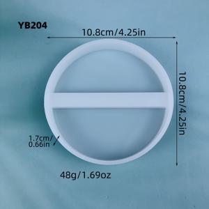 TEMU 1개 DIY 명함 홀더용 실리콘 레진 몰드, 라운드 모양 데스크탑 장식 주형, 레진용 실리콘 몰드