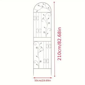TEMU 1개 고급 플라워 디자인 야외 식물 지지대 - 등반식물, 장미, 클레마티스용 스크롤워크 펜스, 연꽃 장식용 - 정원, 파티오, 발코니 또는 마당 장식에 이상적 - 내구성 강한 구조, 오래가는 프레임, 덩굴 트렐리스, 정원 전문가용 튼튼한 트렐리스, 조경용 장식 트렐리스