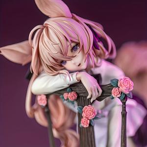 TEMU JXMYBA 2D 애니메 걸 PVC 모델 키트 - 핑크 머리 카툰 캐릭터, 토끼 귀, 세부적인 의상 및 꽃 액센트, 할로윈, 추수 감사절 및 크리스마스 선물, 파티 장식, 할로윈 장식 | 만화 캐릭터 모델 | 세부적인 의상 디자인, 애니메 방 장식