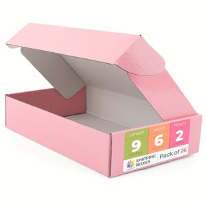 TEMU 9x6x2 인치 핑크 크래프트 골판지 배송 상자 /40팩, 전자상거래 소규모 비즈니스 선물 구독용 튼튼한 카톤 메일러