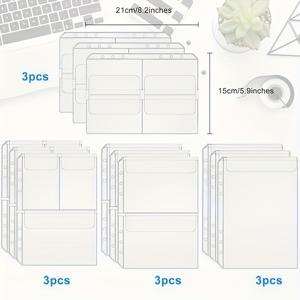 TEMU GDGDSY 12pcs A5 바인더 정리 세트 - 6 홀 포켓,velopes,photocard 슬리브 및 바인더용 미니 포켓, PVC 소재, 사무실 및 가정용 정리에 이상적, 바인더 정리 | 중립적인 색상 디자인 | 내구성 있는 플라스틱|포카바인더