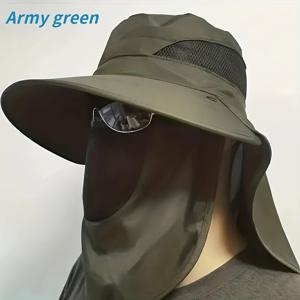 TEMU 여름 야외 필수 남녀공용 와이드 슬릿 선 하트 | 낚시 모자 - 낚시, 해변, 사이클링, 스포츠 경험을 향상, 군용 녹색, 라이트 그레이, 다크 그레이, 블랙, 4가지 색상 중 선택 가능