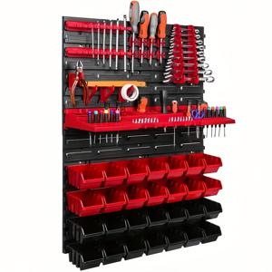 TEMU 32/49pcs 도구 정리 랙, 스크루 드라이버, 렌치 보관 상자, 차고 도구 홀더, 스크루, 너트, 볼트, 나일, 비즈 및 작은 하드웨어용, 쉽게 설치 가능한 차고 정리 및 보관, 아버지의 날 선물, 가정, 차고 및 스튜디오에 적합