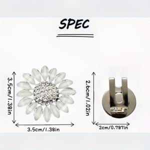 TEMU 디자인 자석 모자 클립 골프 공 마커 - 녹색 위에 공을 위치시키기 위한 사용하기 쉬운 골프 액세서리, 골프 애호가를 위한 완벽한 선물, 레진 소재, 혼합 색상