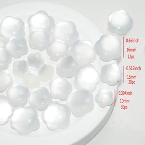 TEMU 화이트 클리어 귀여운 꽃 별 12개-20개-30개, 10mm-13mm-16mm, 주얼리 만들기용 루즈 비즈 DIY 액세서리, 어머니날 선물, 친구 선물