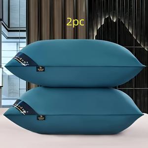 TEMU 2pcs 고급 5성급 호텔 품질 베개 - 깊은 수면 목 지원, 미끄럼 방지 모든 계절, 고정된 베개 코어, 저자극 폴리에스테르 커버, 기계 세척 가능, 성인용, 편안한 모든 계절 | 현대적인 베개 디자인 | 지퍼 베개 커버, 가정용 베개|베개커버|목베개