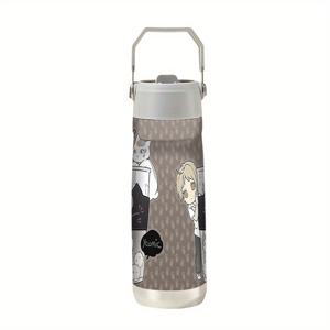 TEMU 1pc 22oz 스테인리스 스틸 스포츠 물병, 스트로 & 뚜껑 - 진공 보온 보냉 여행 텀블러, 뜨거운 & 차가운 음료용 휴대용 대용량 열전도 플라스크 - 귀여운 고양이 디자인, 엄마, 연인, 친구에게 이상적인 선물, 뜨거운 차가운 텀블러 | 재미있는 디자인 | 내구성 있는 음료 용기