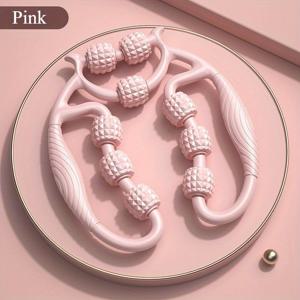 TEMU 여성용 9휠 롤러 다리 마사지기 - 수동 하드 PVC 엉덩이 근육 휴식 도구, 요가, 및 체육관 회복, 피트니스 액세서리, 조절 가능한 저항 장치, 튼튼한 구조