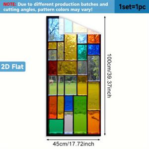 TEMU 2D 문 창문 필름, 1pc 생동감 있는 유리 창문 필름 - 재사용 가능한 정적 클링 PVC 데칼, 17.72x39.37 인치, 주방 및 욕실 개인 정보 보호 및 가정 장식 아트, 욕실 개인 정보 보호 필름 | 장식 창문 필름 | PVC 창문 데칼, 욕실 창문 장식