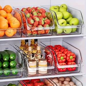 TEMU 1pc 대용량 냉장고 보관함, 풀아웃 캔 드링크 보관함, 투명하고 투명한, 크기 12*6.49*4.13in, 캔 음식 및 음료, 채소 및 과일 보관용, 주방 보관함, 다기능 데스크톱 보관함, 냉장고 계란함, 내구성 있는 ABS 플라스틱, 청소하기 쉽다, 냉장고 보관함 및 보관, 냉장고 정리함, 냉장고 정리함 키트, 냉장고 정리함 보관