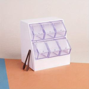 TEMU 1:12 스케일 인형집 간식 보관 선반 - 투명 칸막이가 있는 귀여운 서랍형 미니 선반, 화이트/핑크/옐로우, 어린이 장난감용, 플레이하우스 데코, 미니 마트 액세서리