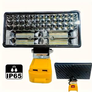 TEMU 20V Max DeWatter 배터리에 적합한 무선 LED 조명, 가정 장식 야외 작업 조명, 야외, 캠핑, 자동차 수리, 비상, 작업 현장 조명 및 야외 낚시용 8인치/5인치/4인치 LED 범광 조명, 2개의 USB 충전 포트 포함 (배터리 미포함)
