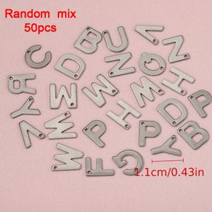 TEMU 50개 혼합 스테인레스 스틸 알파벳 문자 귀걸이, 1.1cm 얇은 A-Z 귀걸이 자수 DIY 목걸이 팔찌 보석 만들기 액세서리, 브랜드: MINGXUAN