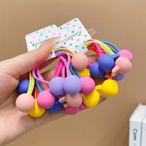 TEMU 10pcs 레몬 러브 하이 탄성 이중 헤어 타이 - 귀여운 캔디 컬러 (핑크, 보라색, 파란색, 녹색, 노란색) 폴카 도트 & 패턴, 포니테일 & 부너용 비직물 헤어 액세서리, 귀여운 헤어 액세서리, 재미있는 디자인, 내구성 있는 헤어밴드