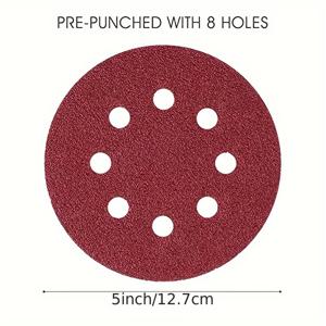 TEMU 10pcs/50pcs 125mm 샌딩 디스크 60/80/100/120/150/180/240/320/400/600/800/1000 그릿 그라인딩 디스크, 플라스틱 금속 나무용 라운드 폴리싱 시트, 그라인딩 도구