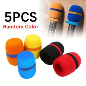 TEMU 5pcs 범용 마이크 커버 마이크 스폰지 폼 커버 핸드 헬드 마이크 용 앞 유리 앞 유리 Eid Al-Adha Mubarak